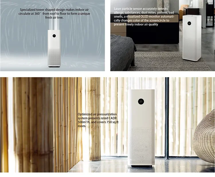 Original CN Xiaomi Mijia Air Purifier 4 Pro Smart OLED Display Air Cleaner Low Noise APP Control