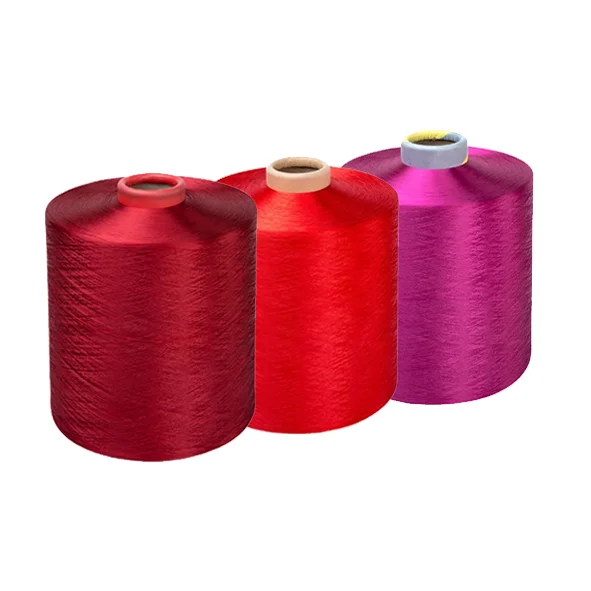 High Elasticity Textured Polyester Yarn Factory DTY Solution Dyed Semi Dull NIM SIM 300D 150D