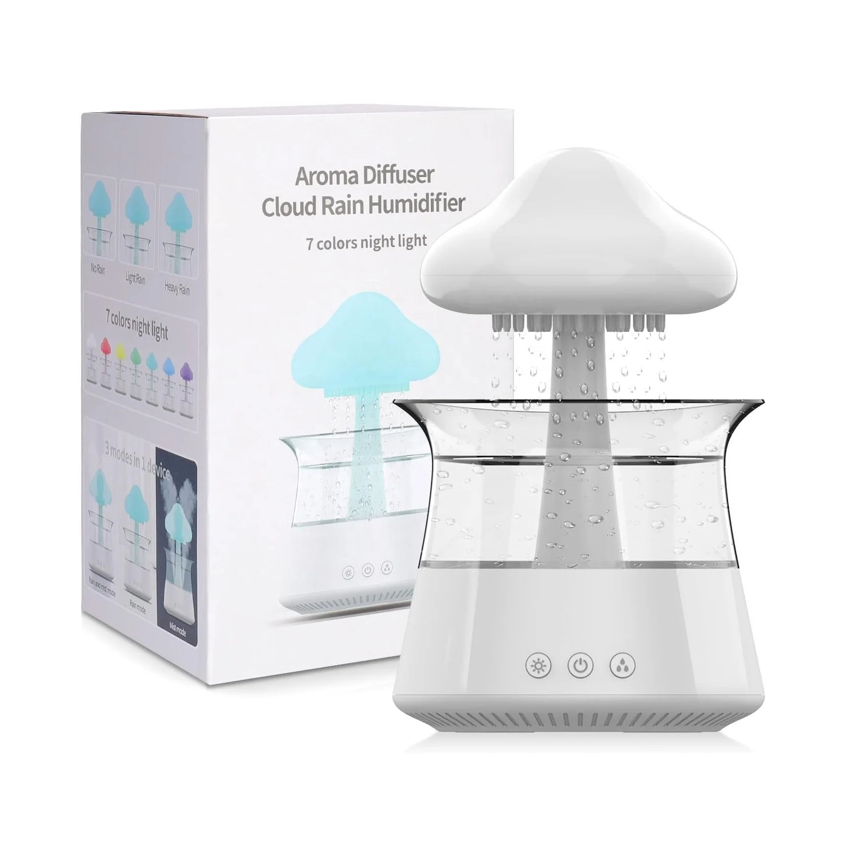 Bedroom table lamp oem remote water drip mushroom raining cloud air humidifier humificador difusor de aromas h2o humidifier