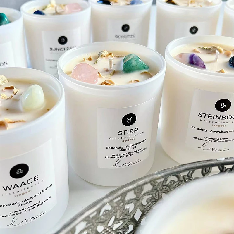 Home Decor Fragrance Glass Jar  Evil Eyes Scented Soy Wax Candle With Gift Box