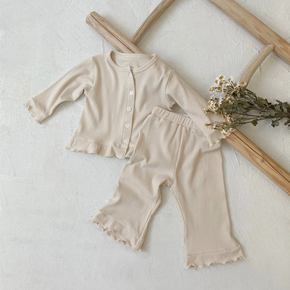 Wholesale Custom Boys Solid Color Spandex Organic Cotton Baby Clothing Sets