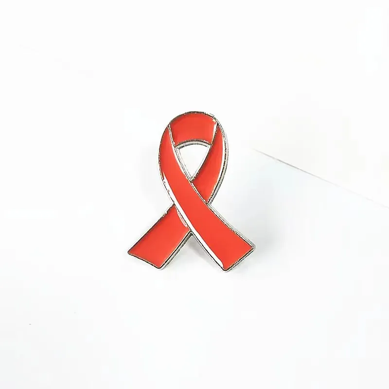 HIV international symbol brooch red ribbon lapel pin AIDS badge brooches