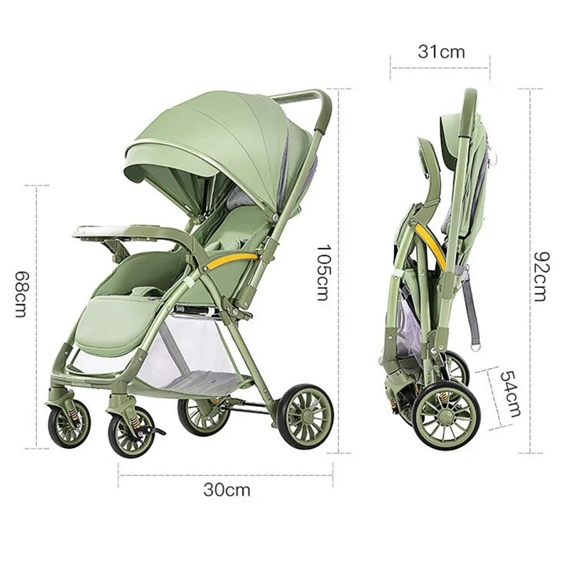 Folding Baby Strollers Outdoor Traveling X-Type Shock Absorber Baby Pram ASTM Multi-Functional Two -Way Baby Stroller