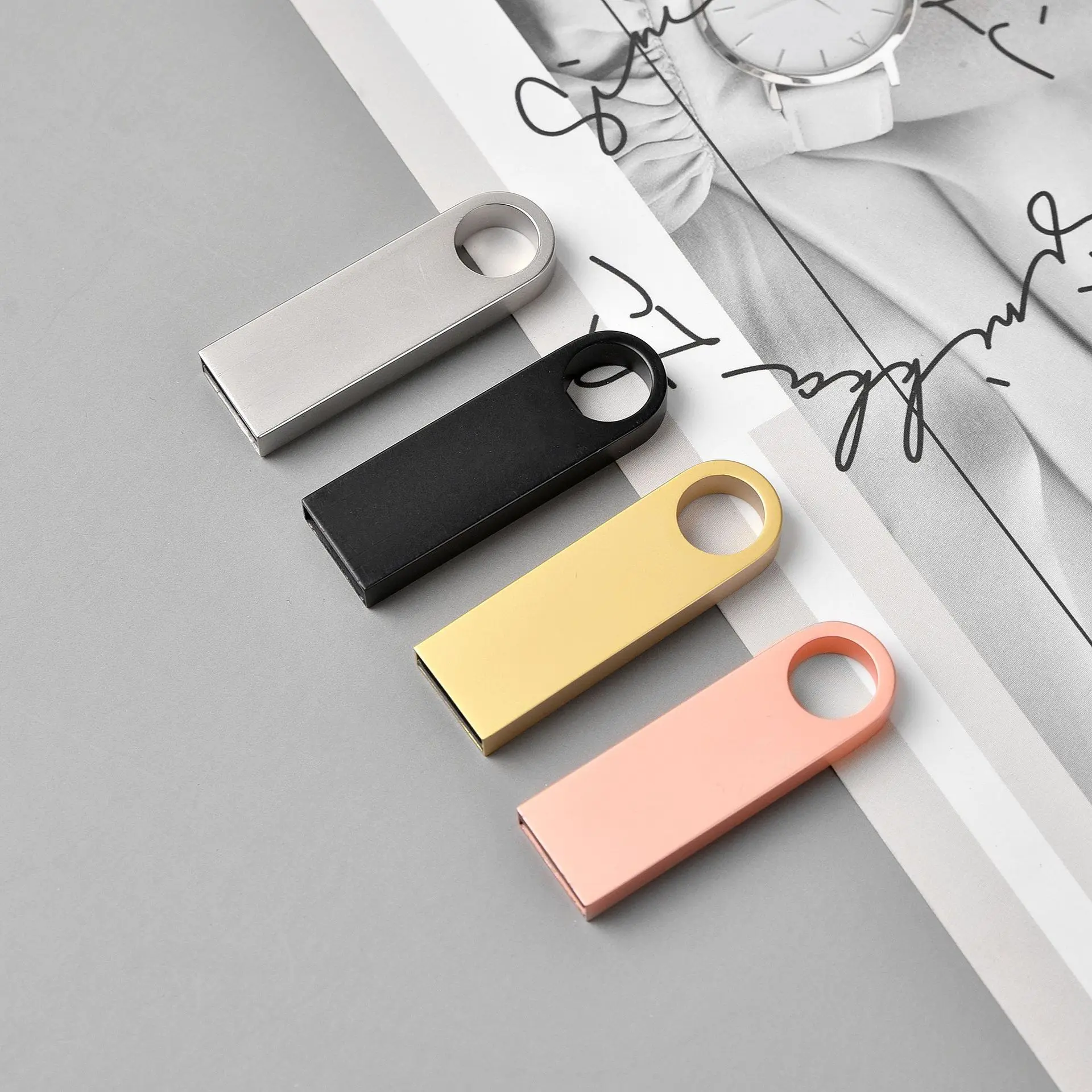 Custom Promotional USB High Speed USB Flash Drive Disk External Storage Memory Stick 16GB USB 2.0 3.0 64GB 128GB Tiny Metal