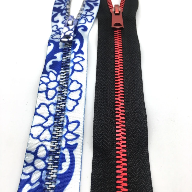 Junye Customized 5# Open End / Close End Colorful Tape  Printing  Metallic  Zipper For Garment