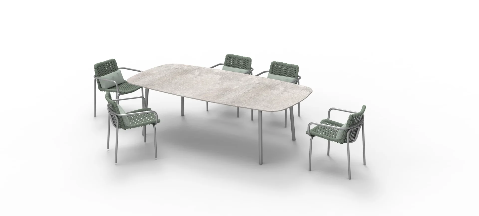 Outdoor Aluminum Structure 12 mm HPL Table Top Italian Garden Patio Hotel Cruise Resort Beach Dine Dining Table