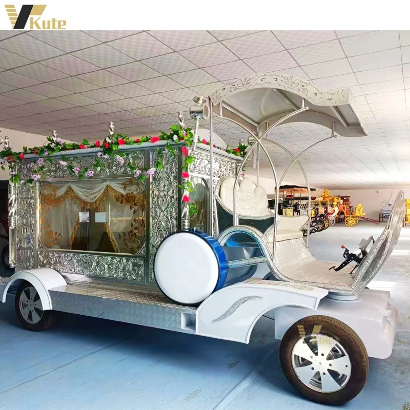 New Style Beautiful Special Funeral Trailer Coffin Hearse Wagon Luxury American Hearse Buggy for Exequies