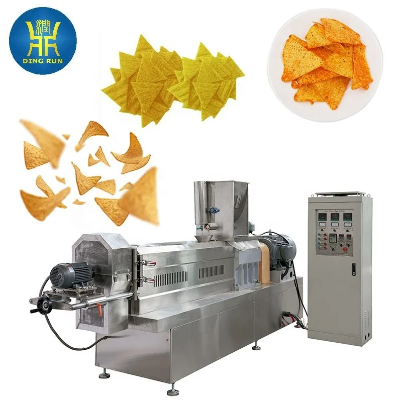 Экструдированные чипсы nachos машины для производства пищевых продуктов и муки nacho кукурузные тортильи экструдер производственная линия