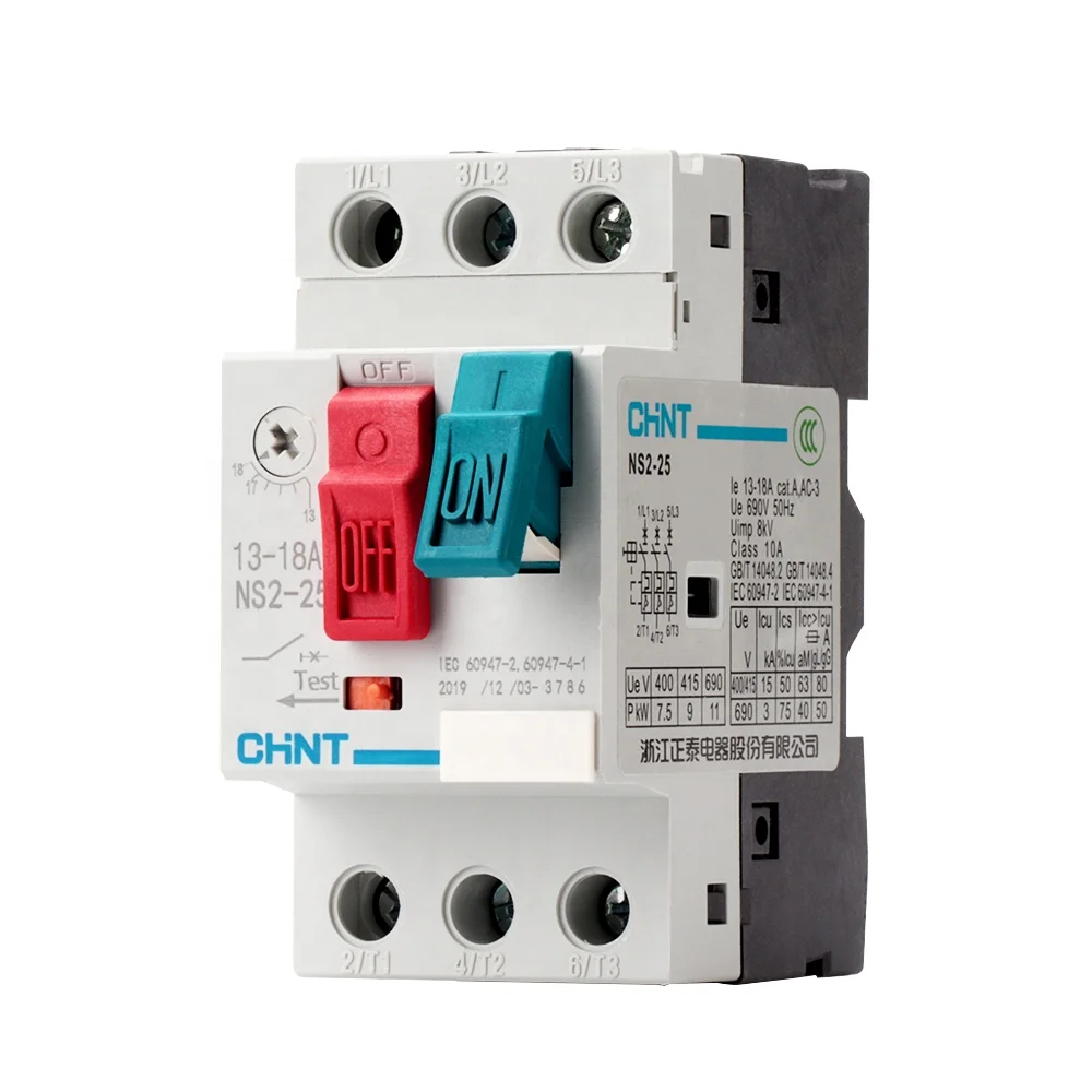 
 CHNT NS2-25 13-18A защитный Автоматический выключатель двигателя 3P трехфазный термомагнитный MPCB ручной стартер двигателя  
