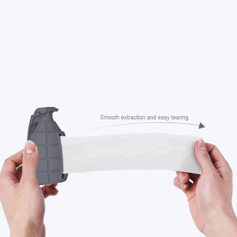 Wellfine New Design Eco Friendly Silicone Grenade Shape Dog Poop Bag Holder High Quality Custom Logo Pet Poop Bag Holder