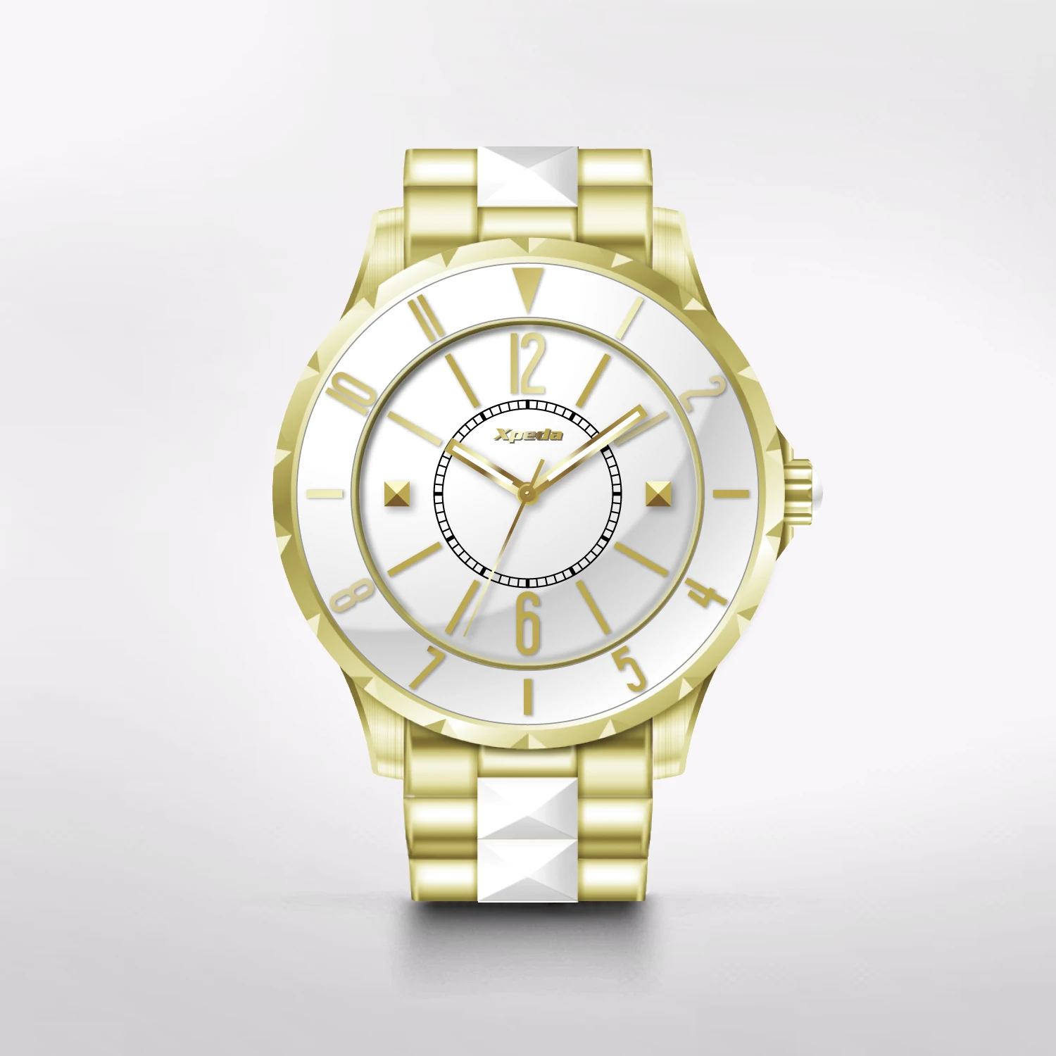 TIME BOX TC517B oem custom logo PVD glod plating 316L stainless steel with ceramic band enamel dial ronda quartz watch