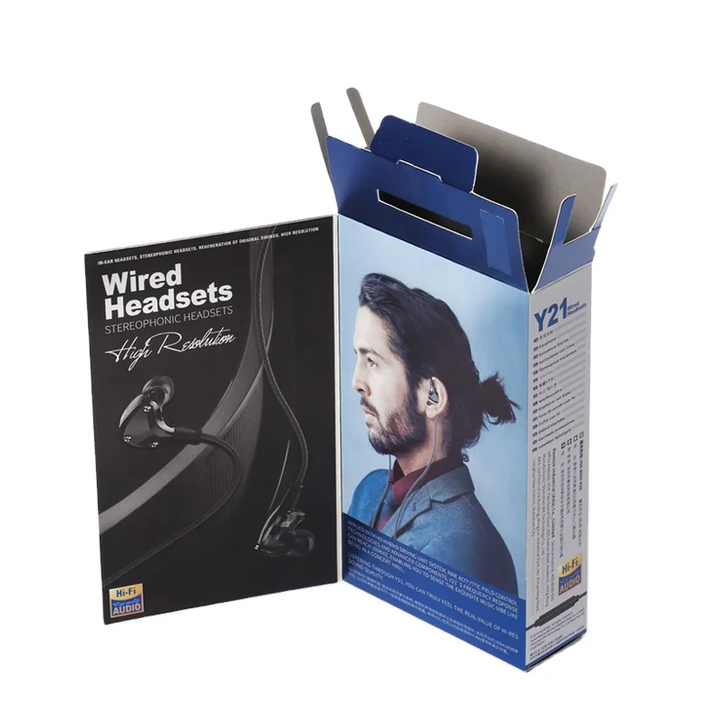 Custom headset headphone earphone packaging paper box with foam insert sports earphone box