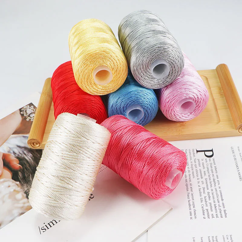 RongMeiXuan 2.5mm 125g pp polypropylene rainbow crochet yarn for hand knitting hat summer cool thread