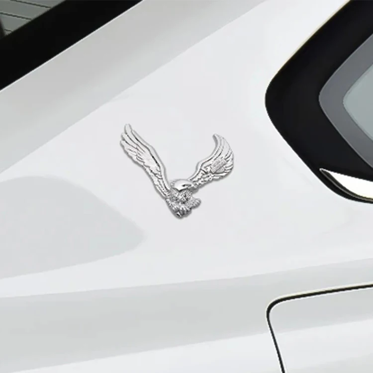 Custom Car Aluminum Metal Emblem Pin Badge 3D Design Fender Rear Trunk body Emblem Badge With Sticker