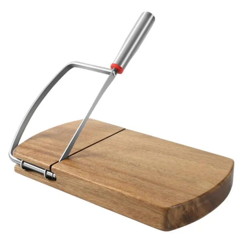 cheese slicer cutter wooden cheese cutter board with stainless steel blade for block cheese
