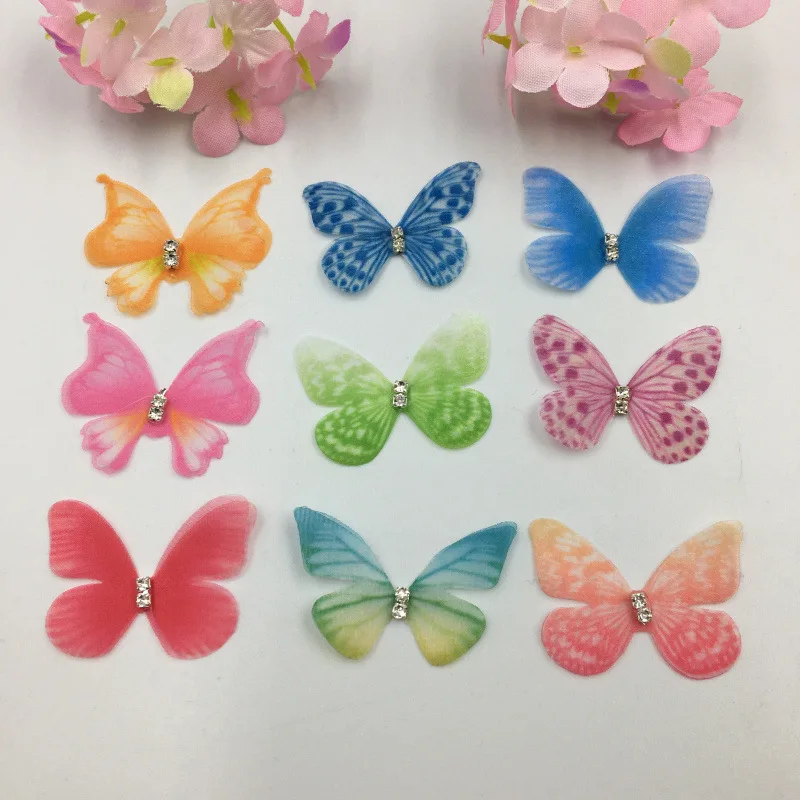 4 см дизайнерские Diy аксессуары для украшения бабочки двойные 3d Подвески-бабочки