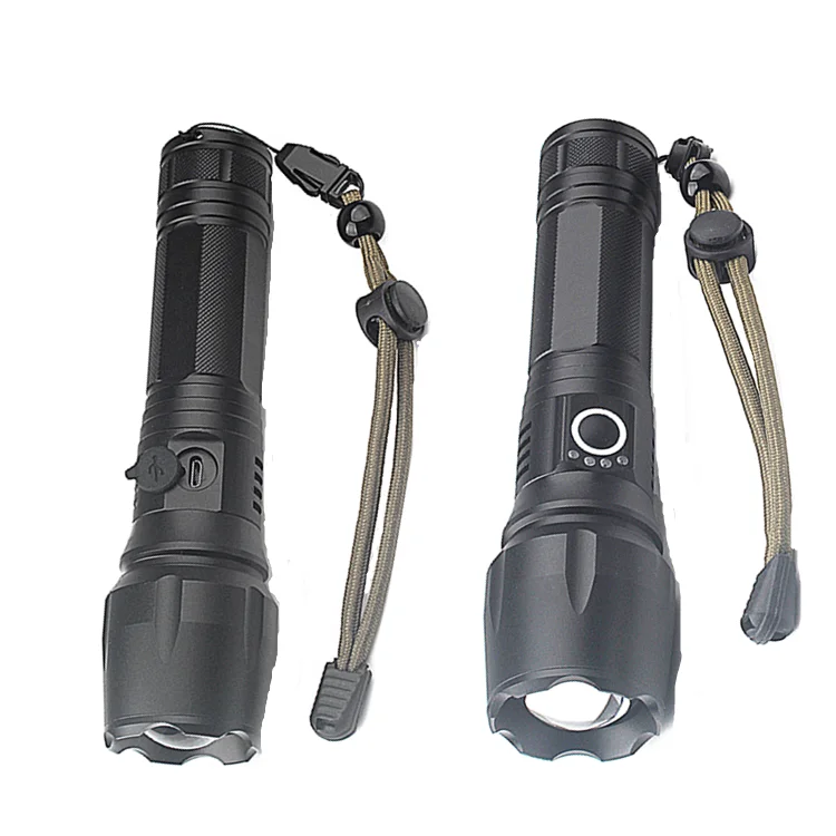 Outdoor Rechargeable Battery Powered High Power Tactical Flashlight Hot Sale Camping Flashlights Torch with Charger