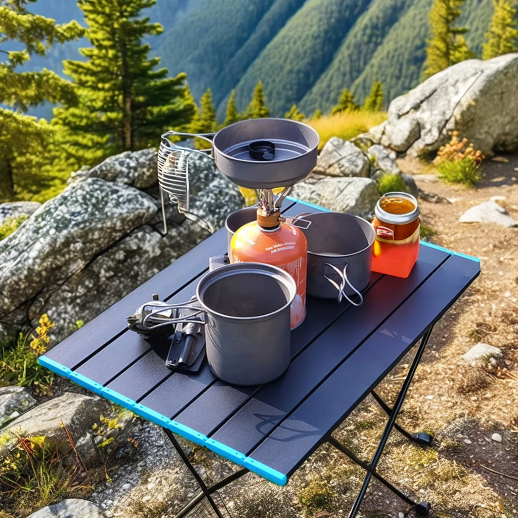 Modern Outdoor Foldable Picnic Table for Camping Beach Kitchen Park Aluminum Frame Versatile Dining Furniture