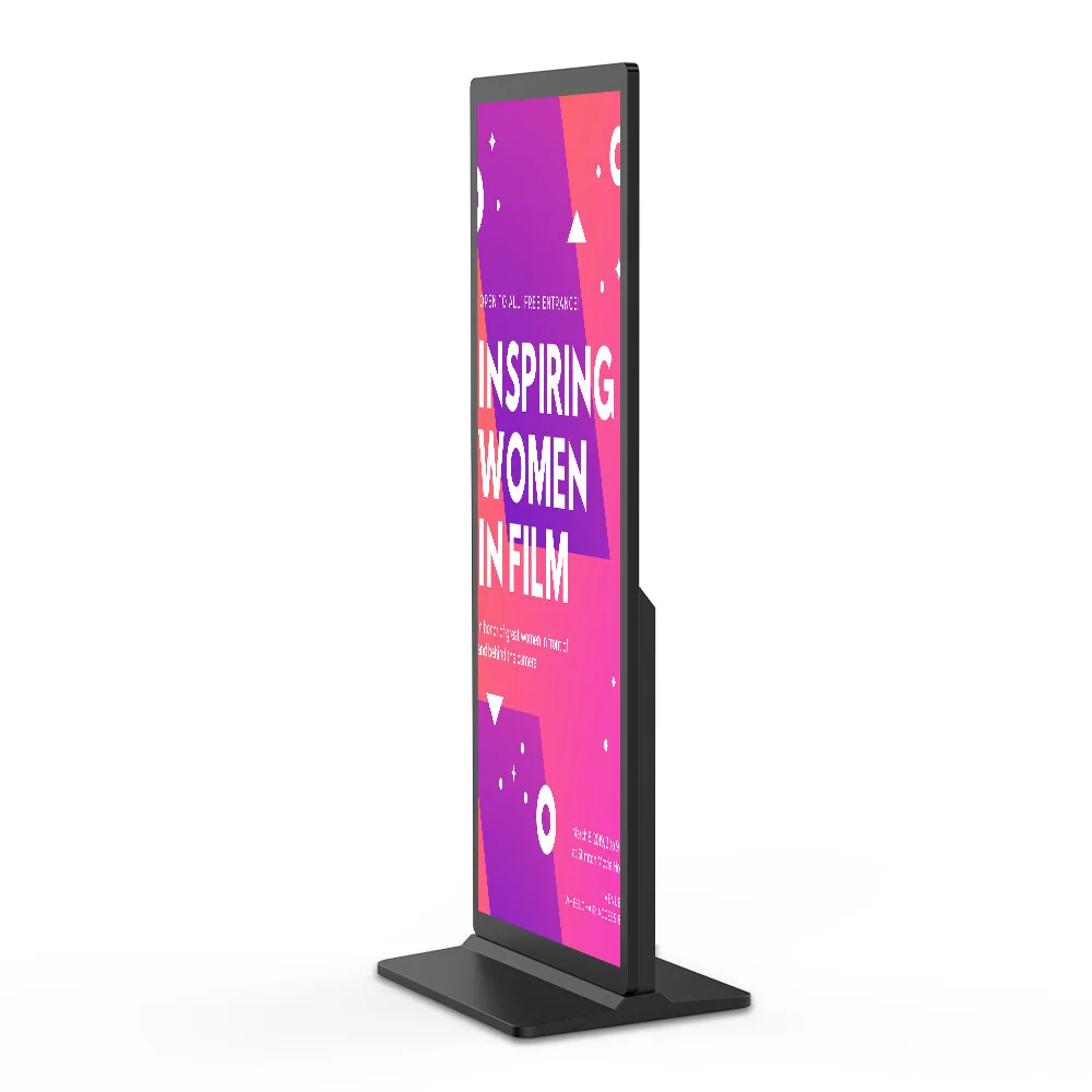 Full Screen Advertising Monitor Floor Standing 50/55/65/75 Inch Android Vertical LCD Display Stand for Indoor Use