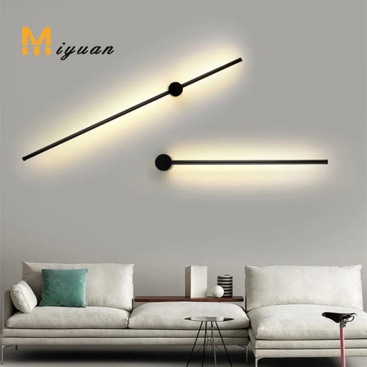 
High quality black mirror vanity light long bar led wall lamp 