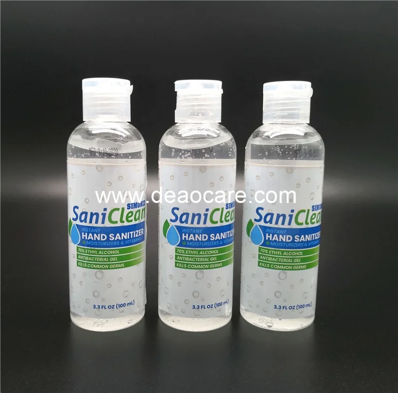 70% Ethyl Alcohol Simoniz Saniclean USA anti bacterial 100ml Hand Sanitizer Gel