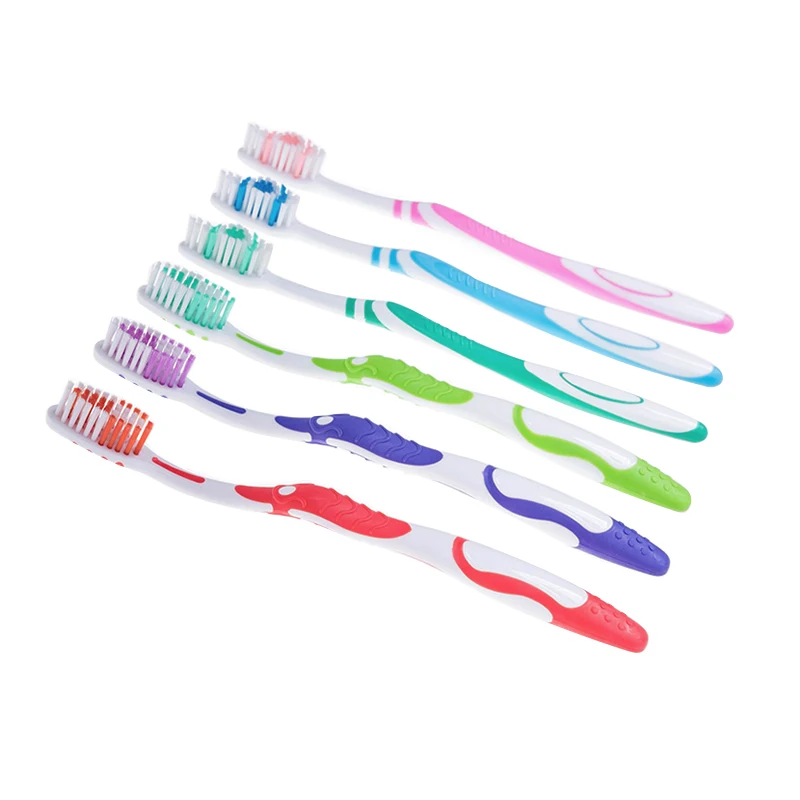 Cheap And High Quality Tooth Brush with Soft rubber double colour adult toothbrush