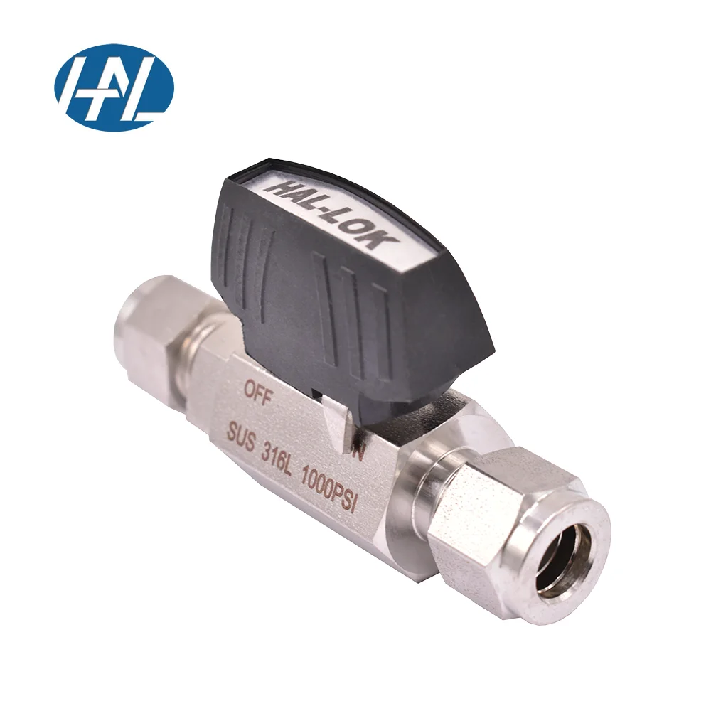 Stainless steel  straight pattern ball valve male thread double ferrule connection