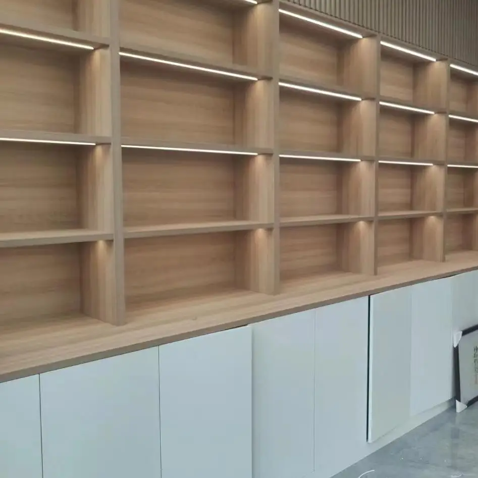 Custom Wooden Display Stand Rack Shelf Furniture for Supermarket & Shopping Mall Convenient Commercial Furniture