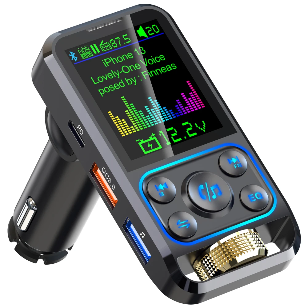 NEW  Dual USB Support Fast Charge QC3.0 Charger U Disk Mp3 Player Car TF Card AUX Port  Bluetooth 5.0 FM Audio Transmitter BC83