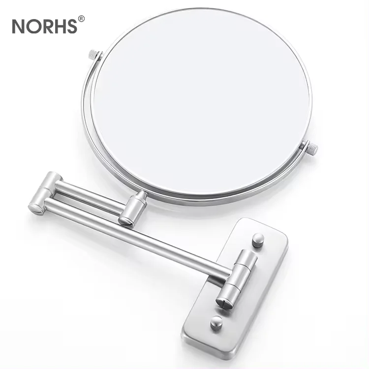 Norhs Modern Design Wall Hanging Custom Telescopic Magnifying Double-Sided Mirror Durable Bathroom Mirrors
