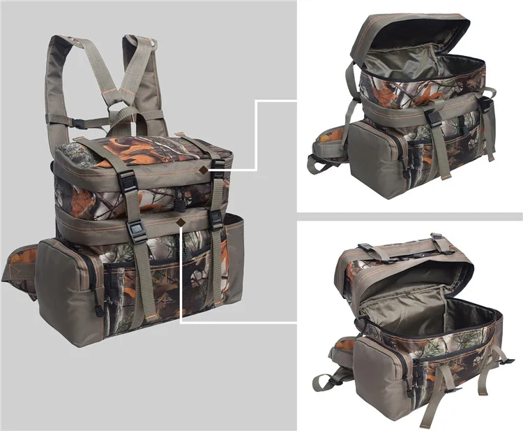Large Capacity Waterproof Two Layers Daypack Camouflage Hunting Backpack for Outdoor Camping Hiking Travelling