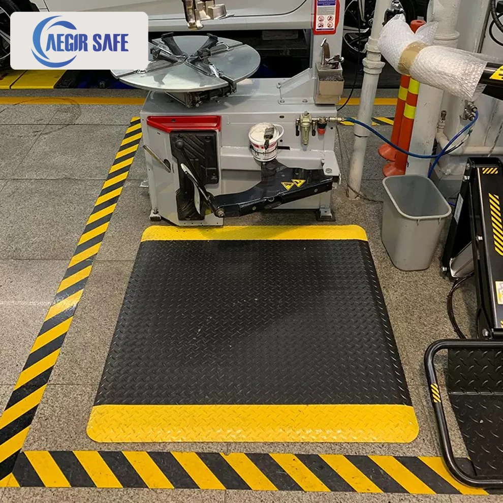 AEGIRSAFE Electrically Diamond Plate Conductive Anti-fatigue Mat With Ground Cord
