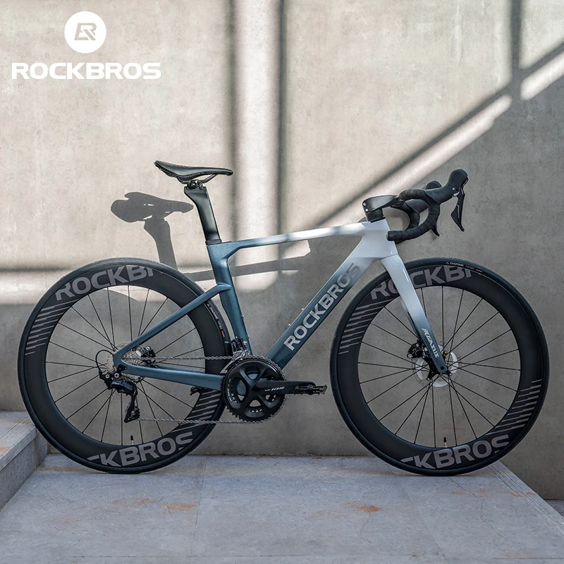 ROCKBROS 700C full carbon fiber road bike 24 speed hydraulic disc brake ultralight racing bicycle for man and women