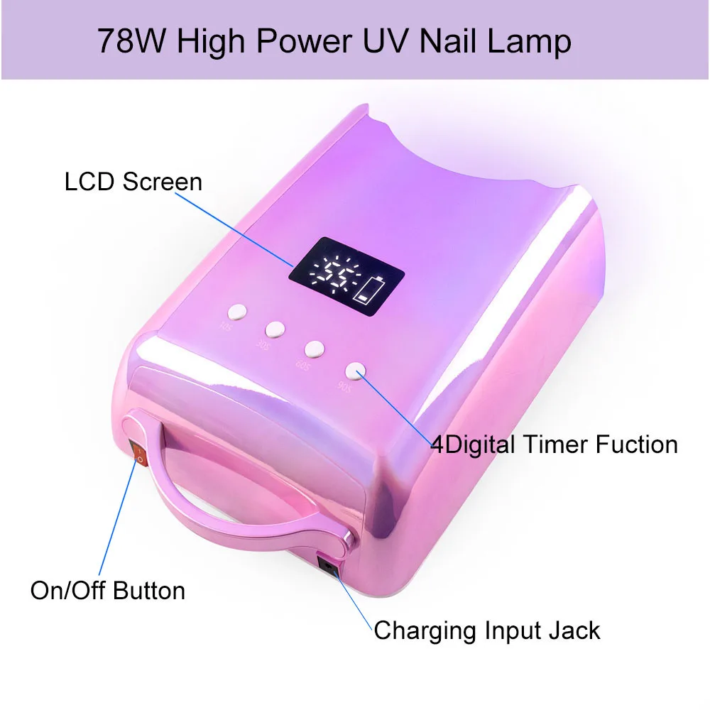 78W Quick-drying UV LED Curing Lamp Nail Art Mini Portable USB Plug Gel Nail Polish Dryer 39PCS led Nail Lamp