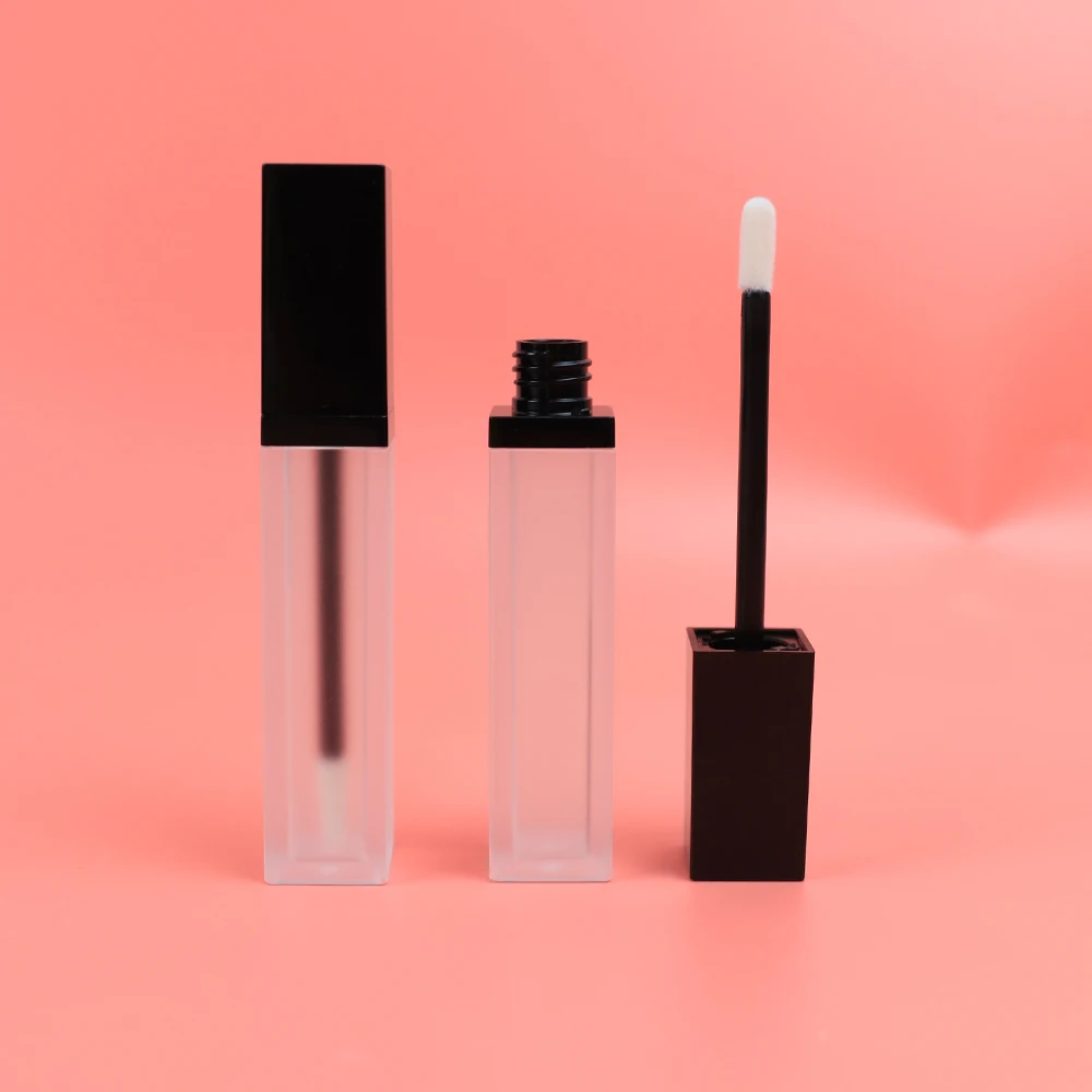 Free Sample 7.5ML square empty lipgloss tubes Plastic Cosmetic Tube clear lip gloss tubes