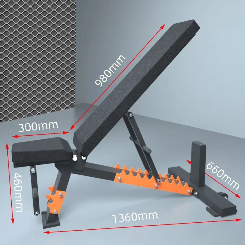 MKAS Multifunctional Adjustable Thickened Steel Pipe Stable Structure Weight Bench With Comfortable Cushions Gym Weight Bench