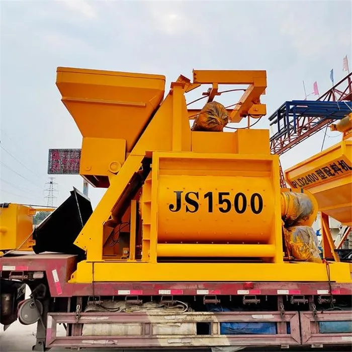 hot selling js1500 concrete mixer twin shaft horizontal concrete mixer 25m³/h capacity horizontal double shaft