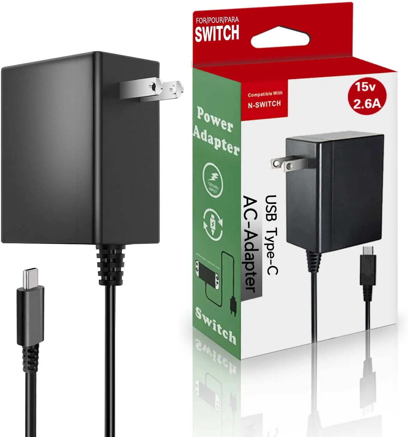  USB-C зарядное устройство для Nintendo Switch переносное настенное AC адаптер питания