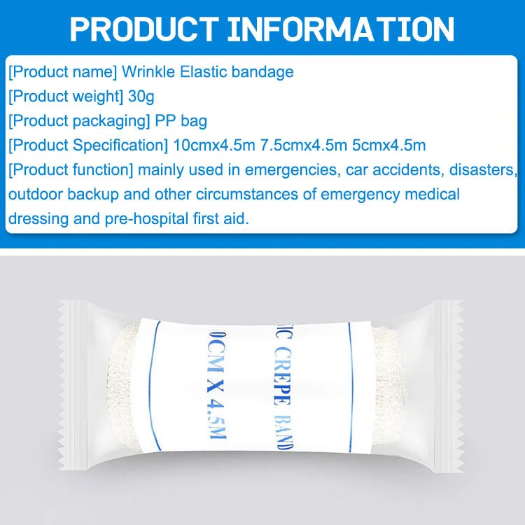 WinFair Wholesale Medical Elastic Spandex Cotton Crepe Bandage For Finger Ankle 10Cmx4.5M Size Elastic Clips Crepe Bandage