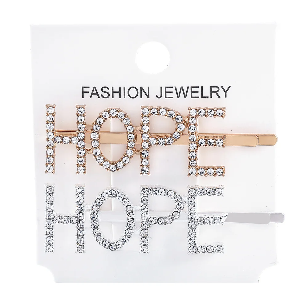 2020 Glitter rhinestone custom letter BRIDE hairgrips hair clip