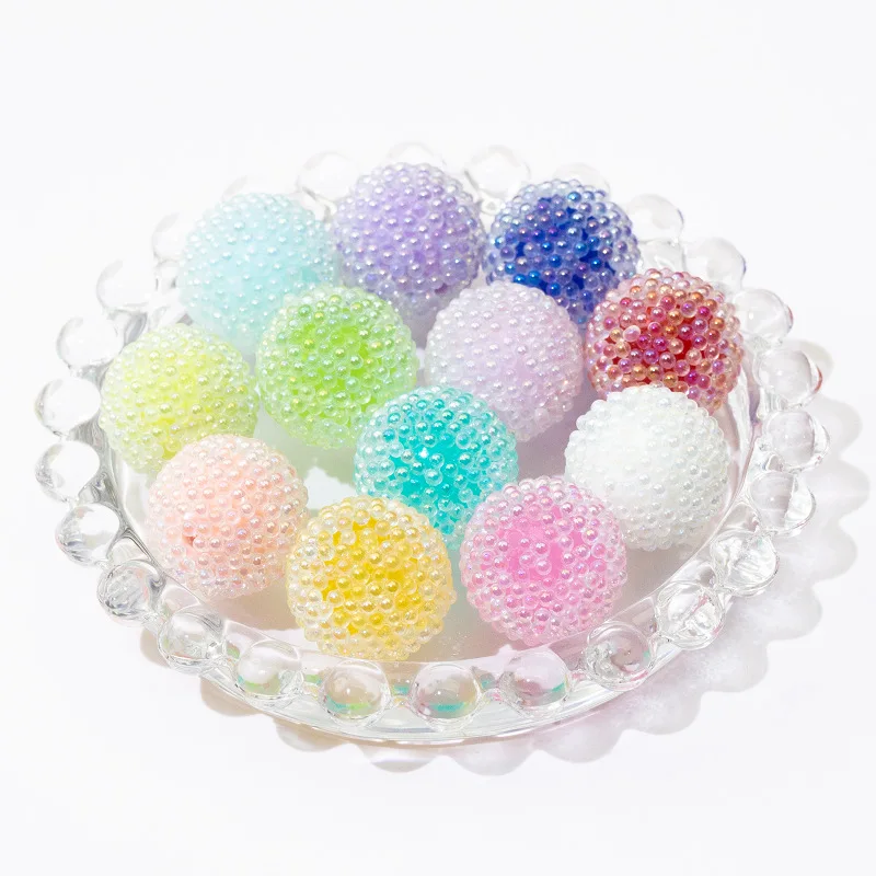 20mm Sugar beads loose beads transparent jelly through hole macaron bubble beads keychain DIY jewelry accessories