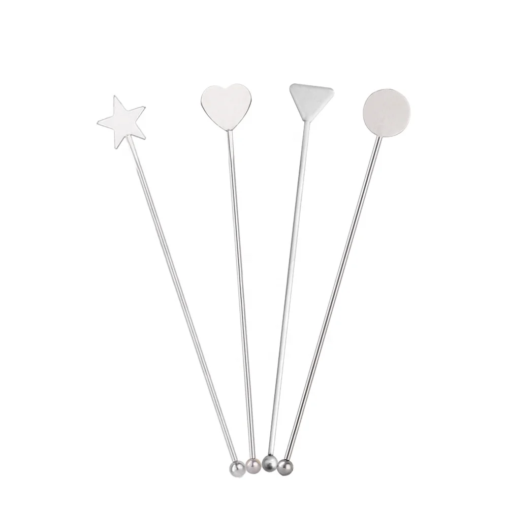 7 Inch Drink Stirrer  Black Coffee Stir Sticks with Round Sign Swizzle Sticks for Cocktails Coffee Chocolate Milk Juices