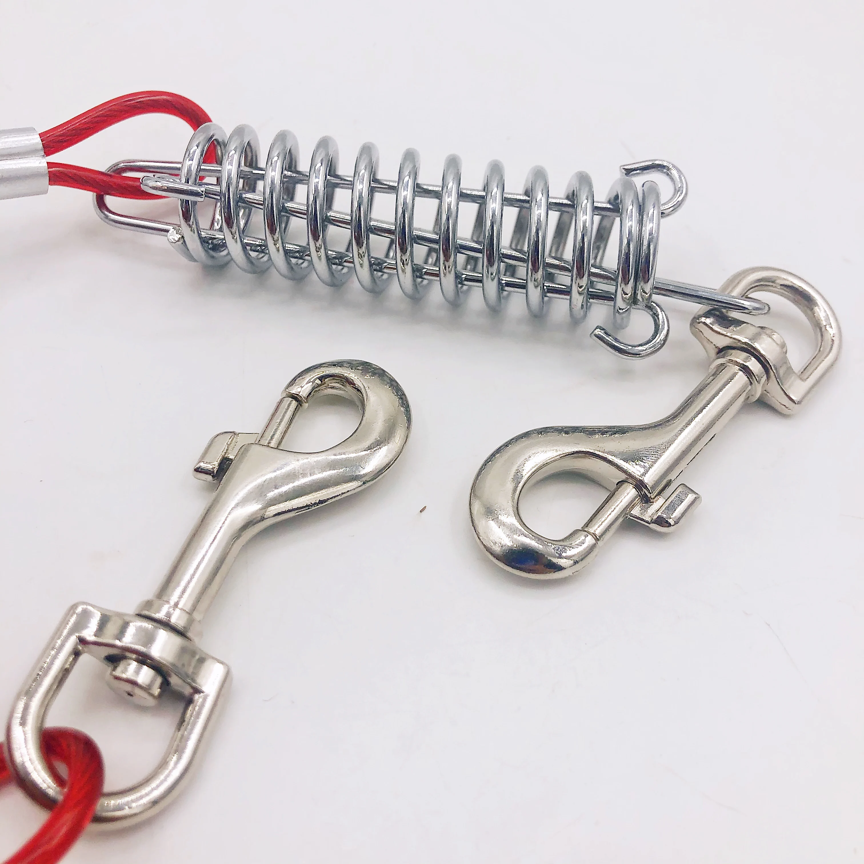 3m 5m Bite Proof Double Hook Wire Pet Outdoor Heavy Duty Tangle Free Rope Dog Harness and Leash Stainless Steel