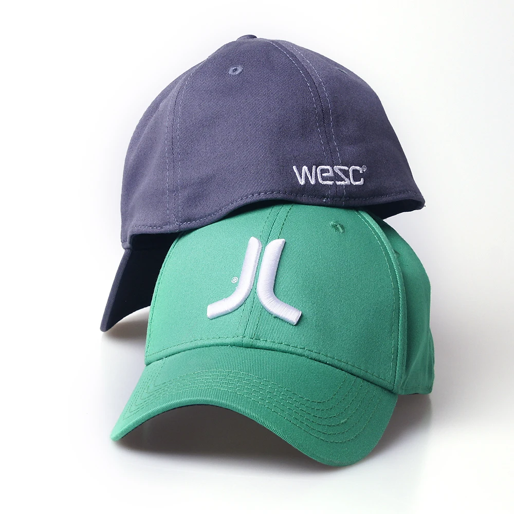 Wholesale 6 Panel Plain Curved New York Baseball Fitted Cap Closed Back Dad Hat With Custom Logo