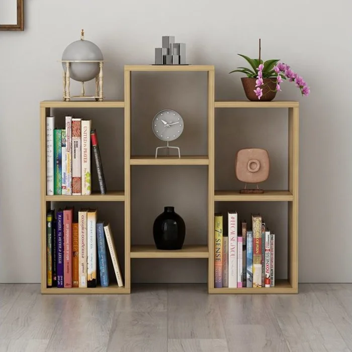 Rectangular Silhouette Geometric Free Standing DIY Wood Living room Corner Cube Unit Storage Bookcase bookshelf