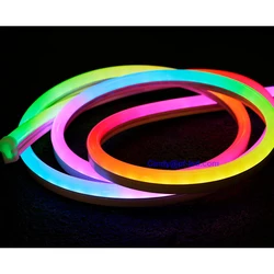 Led side bend neon flex white RGB pixel  Flat Horizontal 10*20mm  24V flex rope lights
