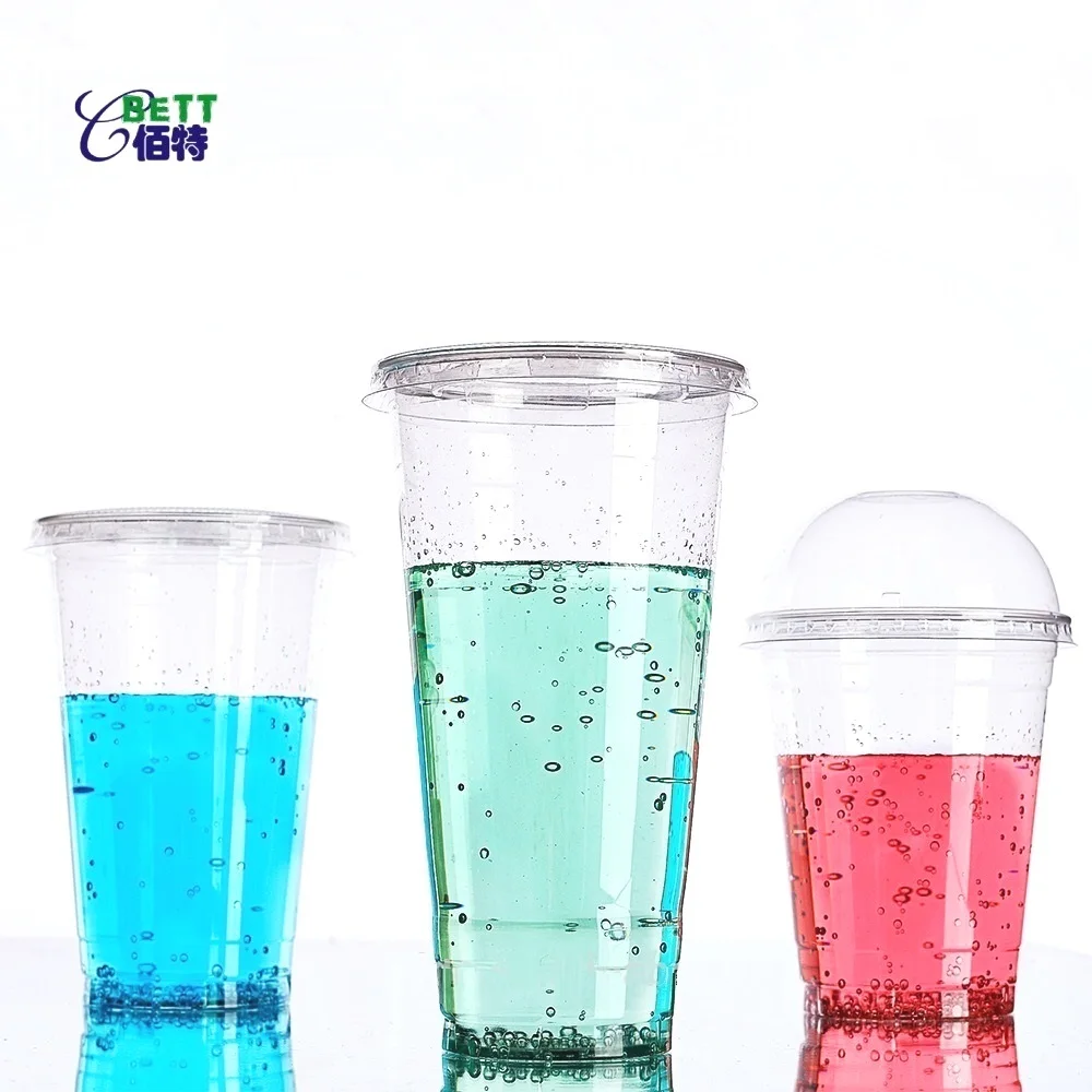 Biodegradable compostable Disposable PLA party cold drinks togo coffee ice cream beverage PLA clear takeaway togo Cup with lid