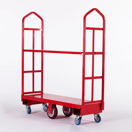 Шестиколесная логистическая тележка для склада с двойной ручкой, тележка для склада, тележка для сбора склада