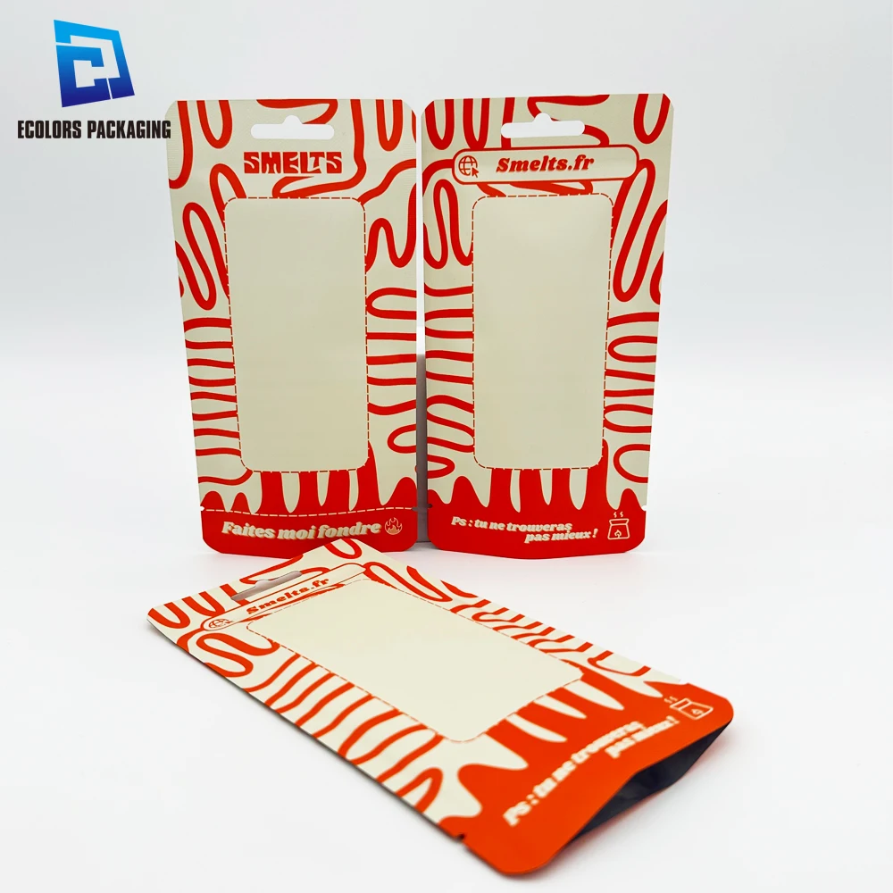 eco friendly customized matte wax tablet aluminum foil plastic pouch heat seal sachet packaging bag with euro hole