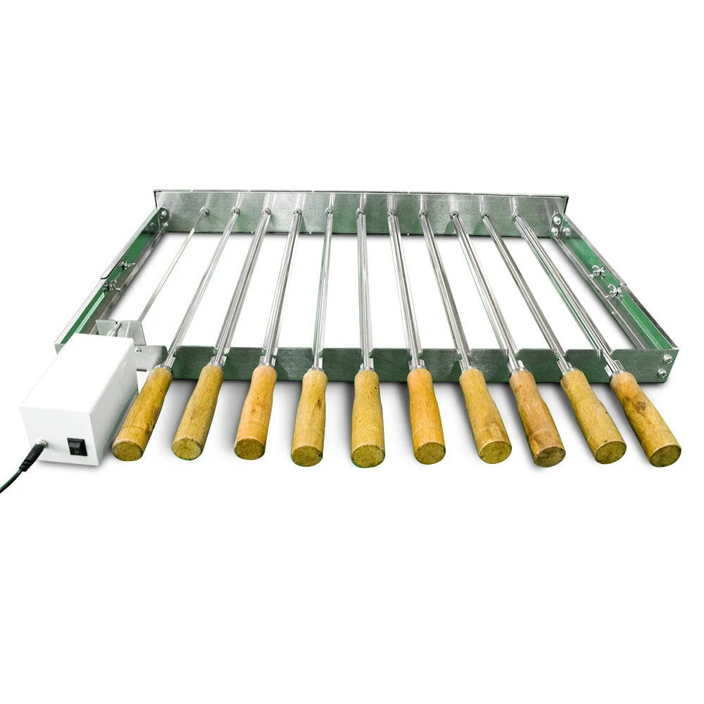 Manufacturer custom Mangal Shashlik Motorized Brazil churrasco Triple Auto Skewers Rotisserie Grill BBQ Kit